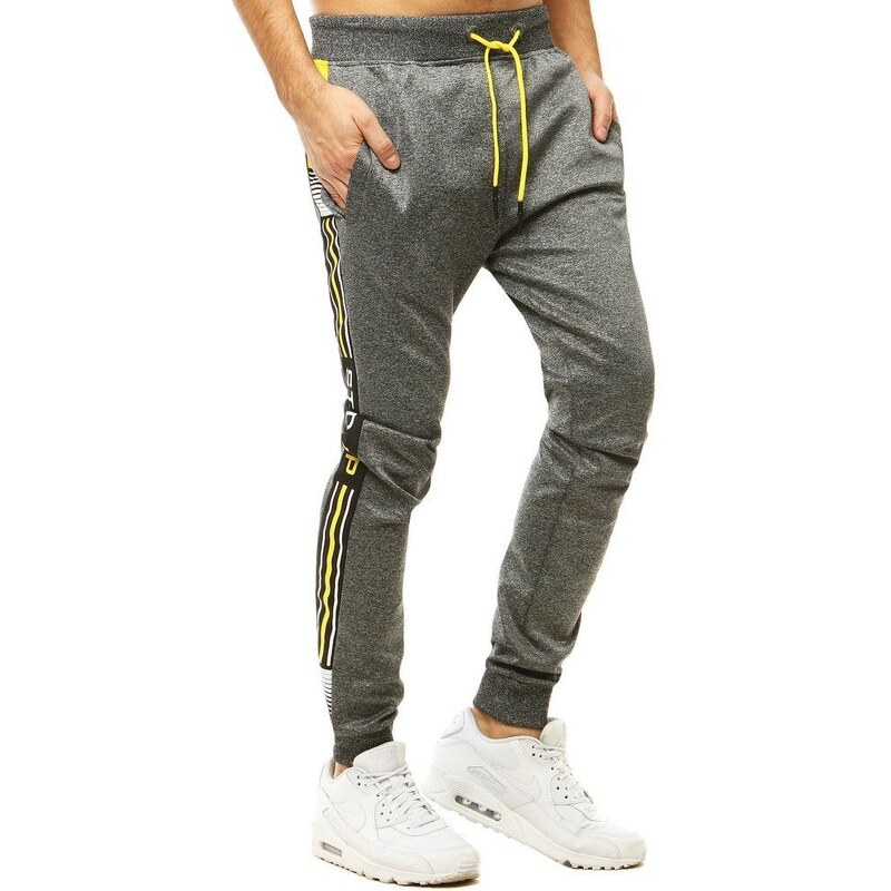 Buďchlap Tmavošedé tepláky s potlačou 20670156