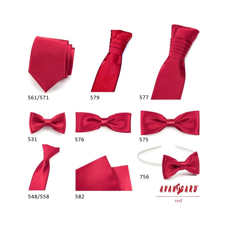 Chlapčenská kravata červená lesklá Avantgard 548-9005