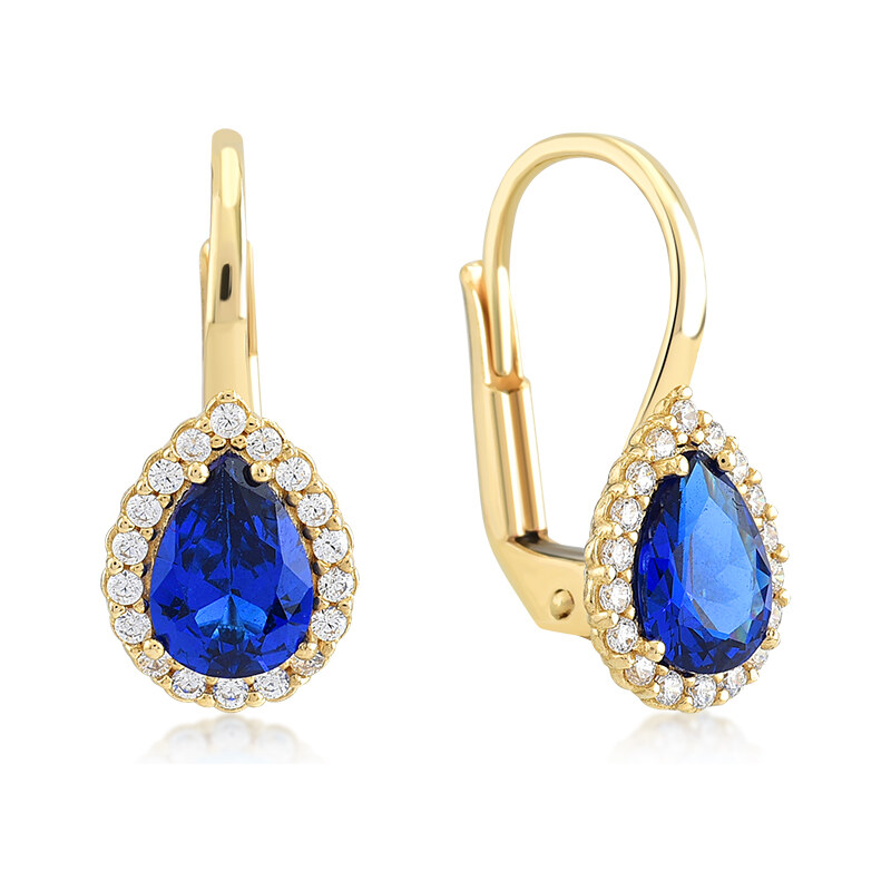 Lillian Vassago Zlaté patentové náušnice s farebnými a čírymi zirkónmi 48556331