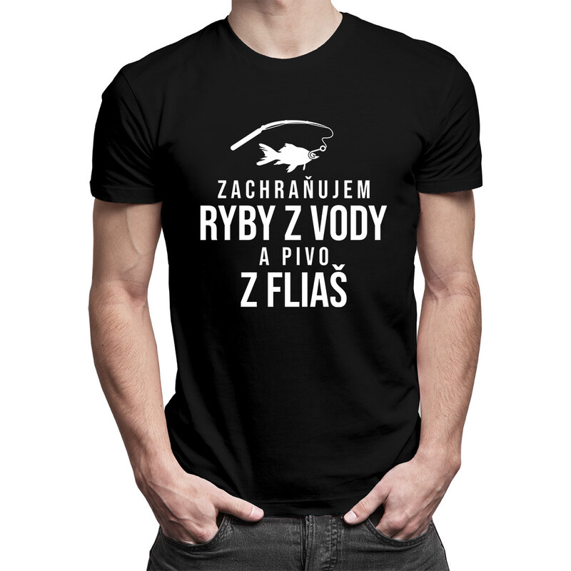 E-shop Garibald Zachraňujem ryby z vody a pivo z fliaš - pánske tričko