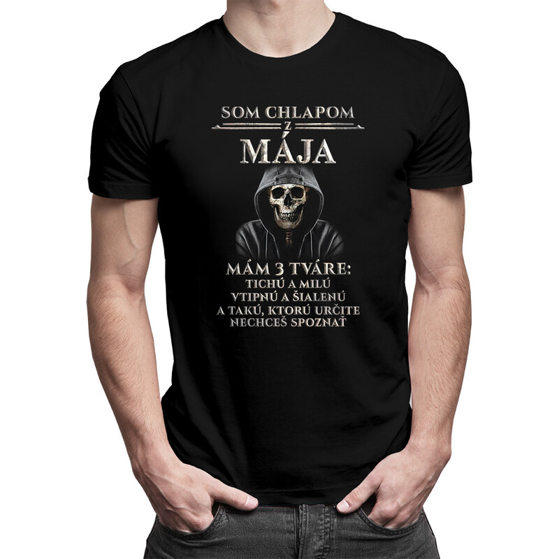 E-shop Garibald Som chlapom z mája. Mám 3 tváre - pánske tričko s