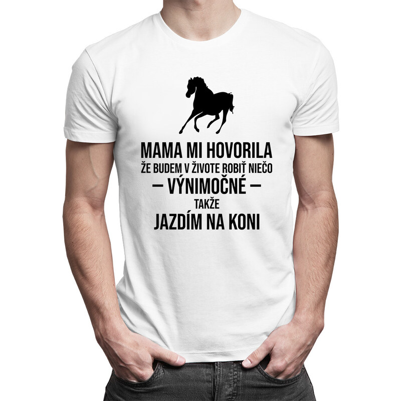 E-shop Garibald Mama mi hovorila - jazda na koni - pánske tričko s