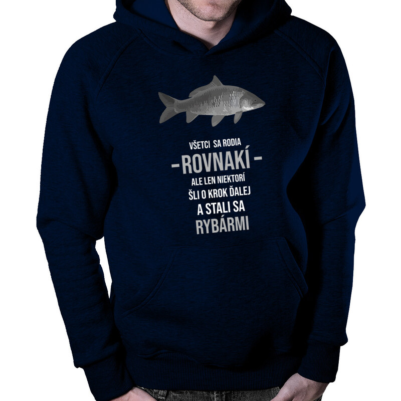 E-shop Garibald Všetci sa rodia rovnakí- rybár - pánska mikina s