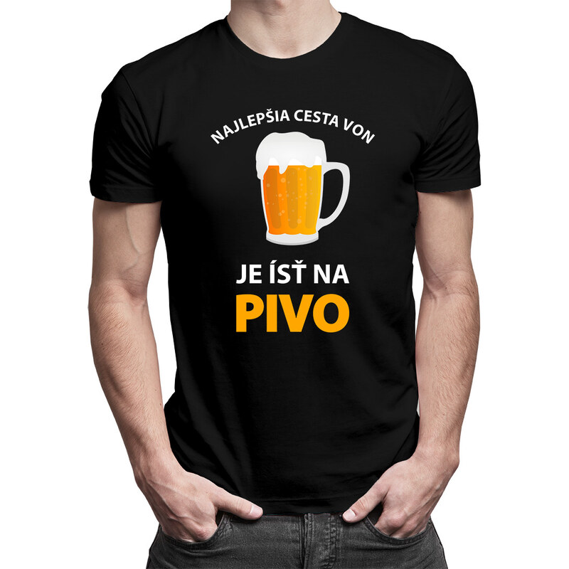 E-shop Garibald Najlepšia cesta von, je ísť na pivo - pánske tričko s