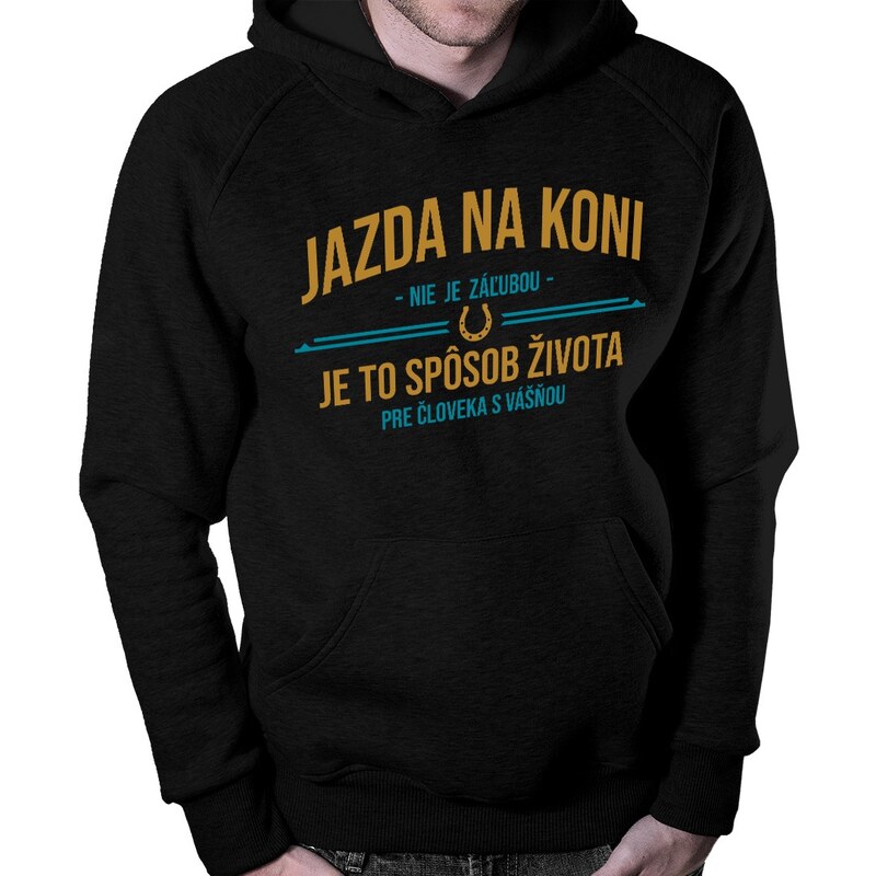 E-shop Garibald Jazda na koni nie je záľubou - pánska mikina s potlačou