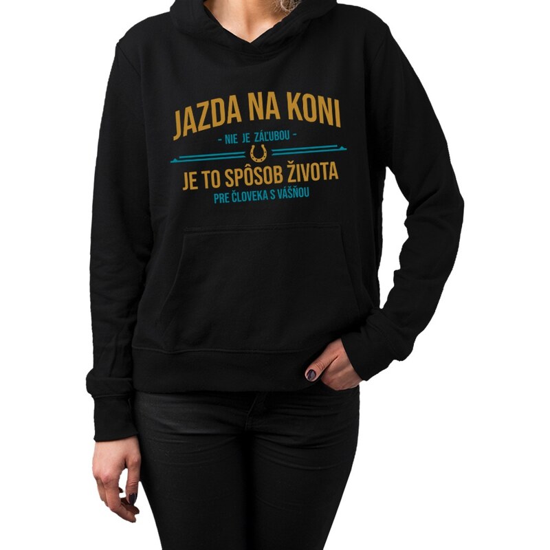 E-shop Garibald Jazda na koni nie je záľubou - dámska mikina s potlačou
