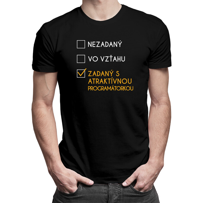 E-shop Garibald Zadaný s atraktívnou programátorkou - pánske tričko s