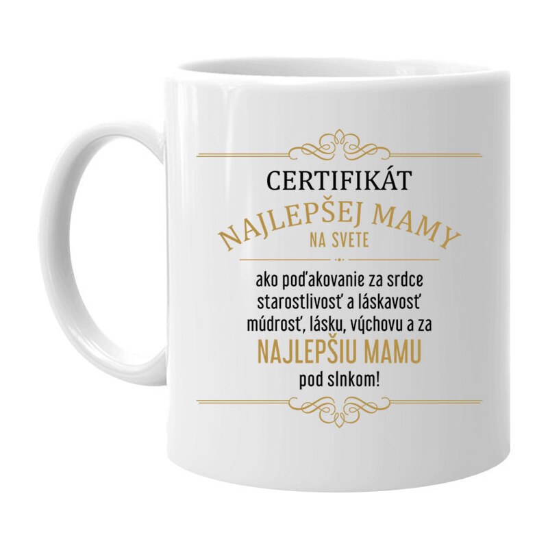 E-shop Garibald Certifikát najlepšej mamy na svete - keramický hrnček s