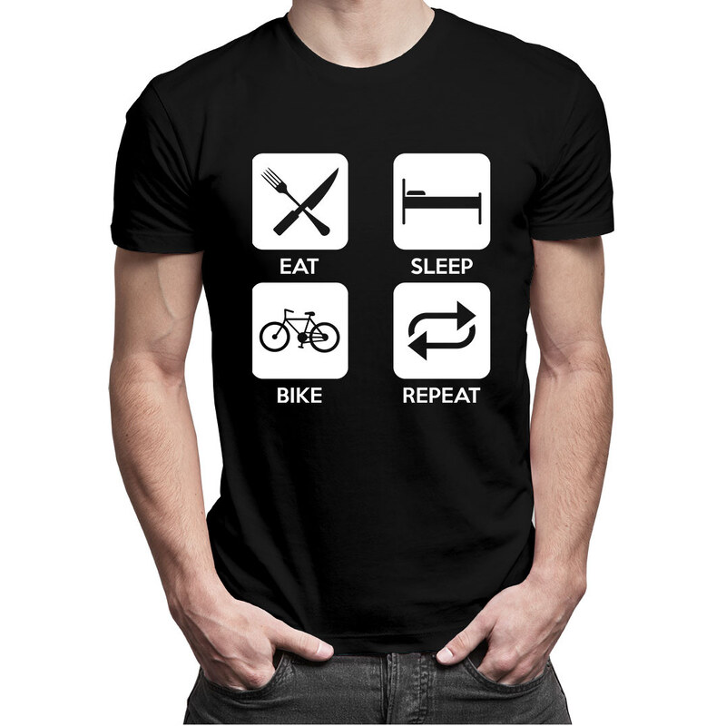 E-shop Garibald Eat sleep bike repeat - Pánske tričko s potlačou
