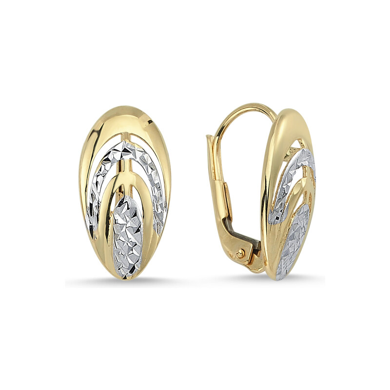 Lillian Vassago Patentové náušnice z bieleho a žltého zlata LLV46 23136028