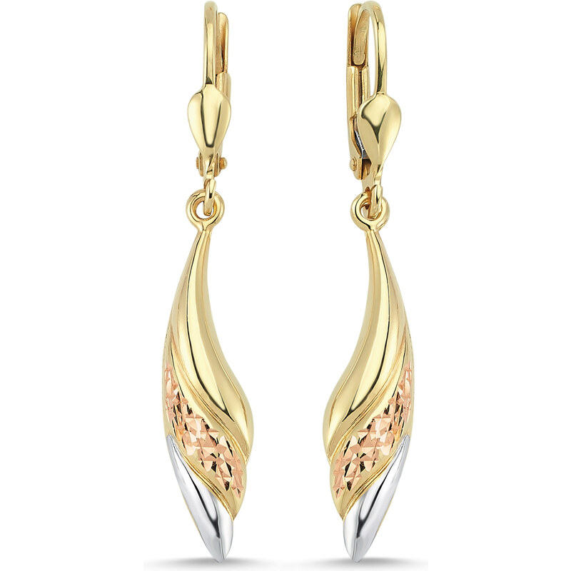 Lillian Vassago Visiace patentové náušnice, trojkombinácia zlata LLV46 23136031