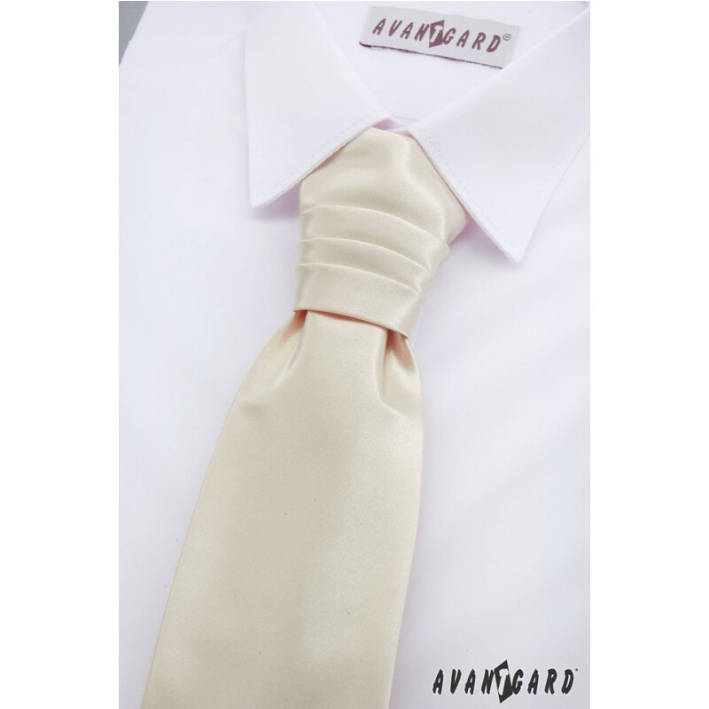 Francúzska chlapčenská kravata s vreckovkou v krémovej Avantgard 579-9008