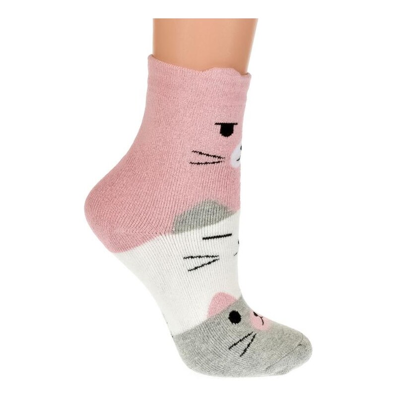 AURA.VIA Detské ružovo-sivé ponožky ENA 20786305