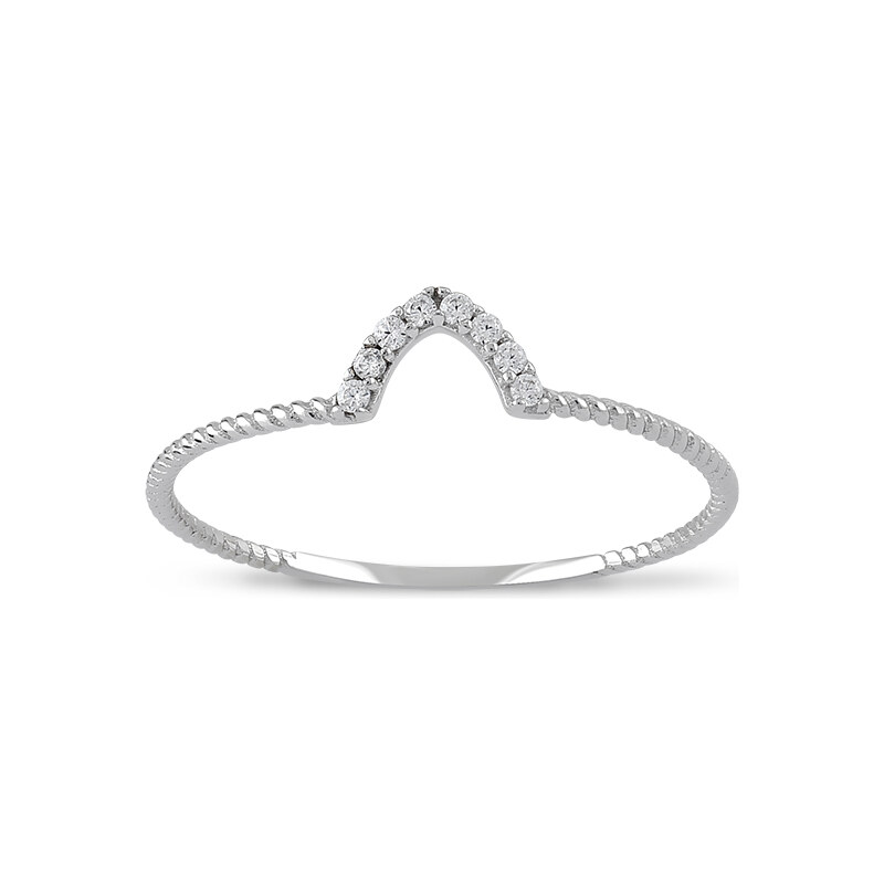 Lillian Vassago Jemný prsteň z bieleho zlata so zirkónmi LLV06-GR054 41303091