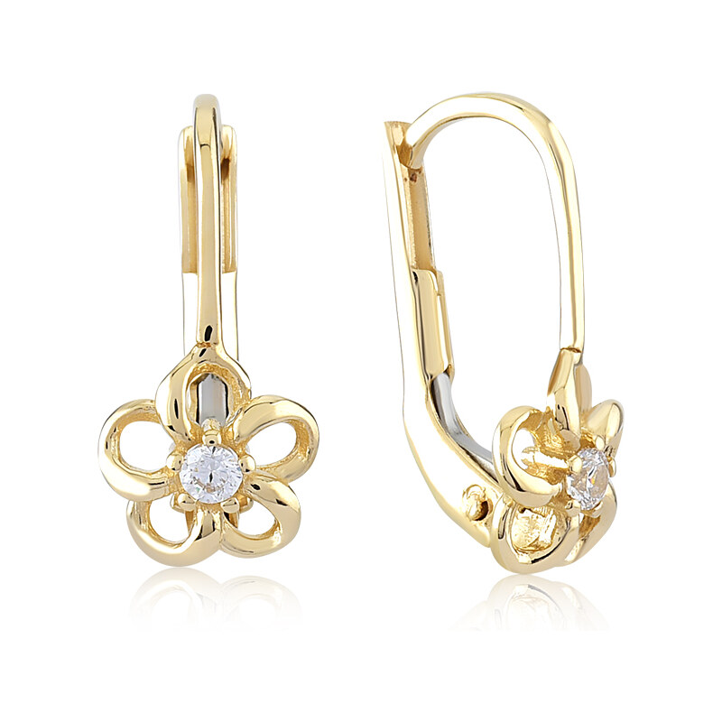 Lillian Vassago Zlaté kvetinkové náušnice so zirkónom LLV06-GER104 24247552