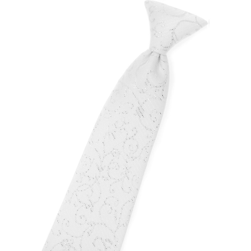 Biela chlapčenská kravata s ornamentami Avantgard 558-9350