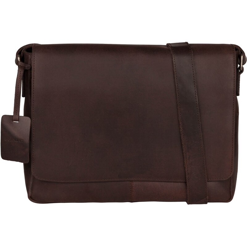Pánska kožená taška cez rameno Burkely Juul - tmavo hnedá 20839704