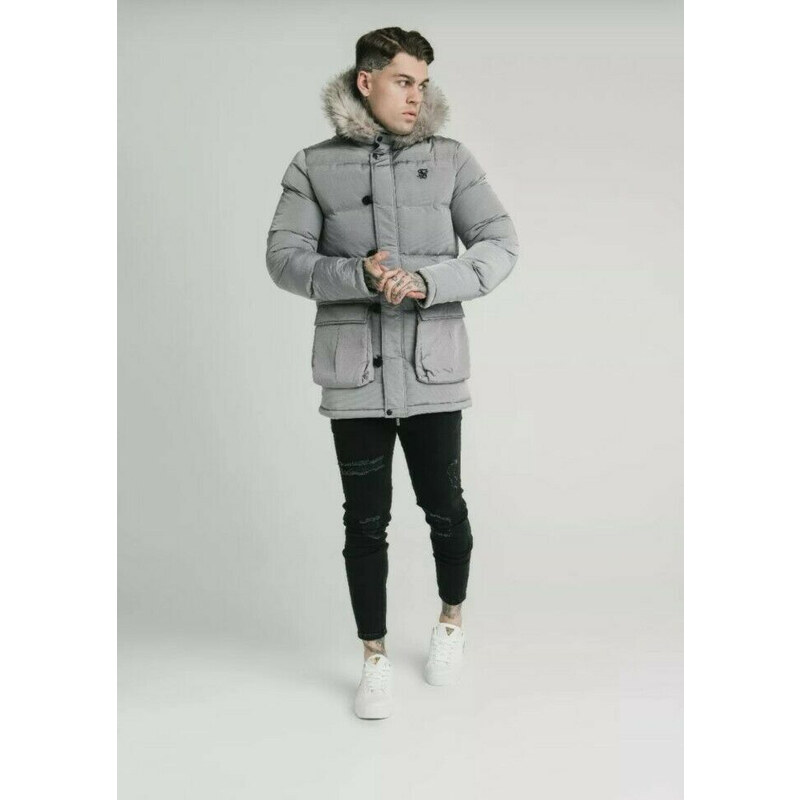 Siksilk Stop Puff Parka Rip Stop Excellent Puff Azul