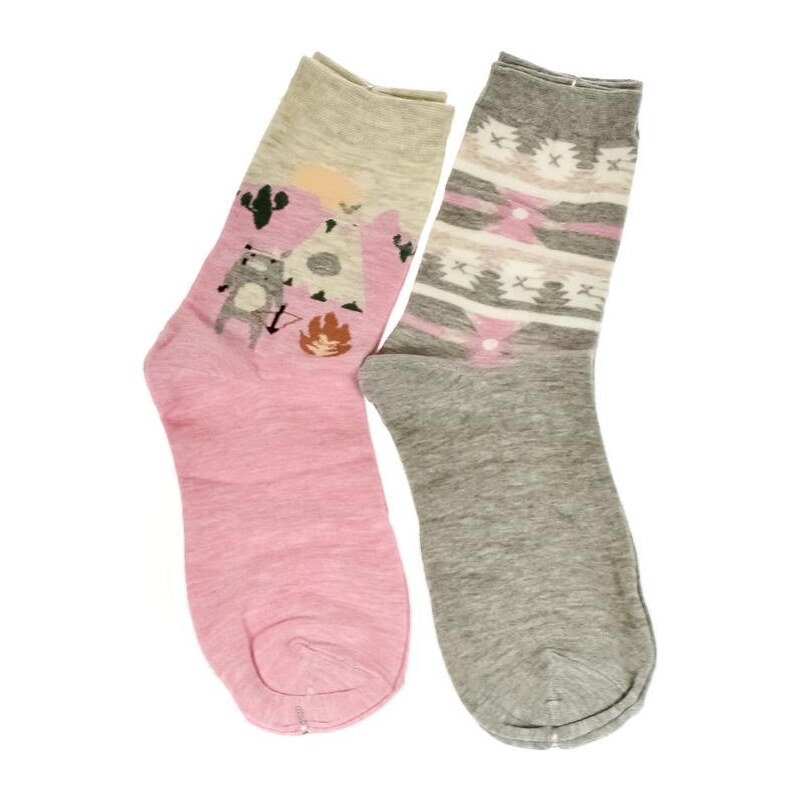 AURA.VIA Balenie dámskych ružovo-sivých ponožiek OLA 20856300