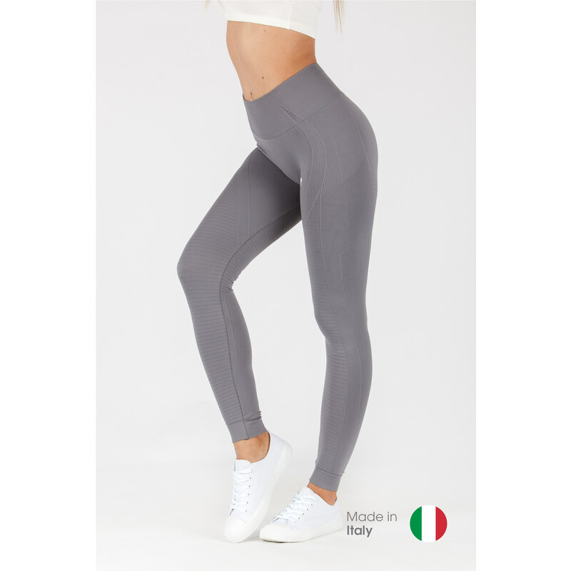 GoldBee Bezšvové legíny s vysokým pásom Farba: Šedá tmavá, Veľkosť: XS 35811189