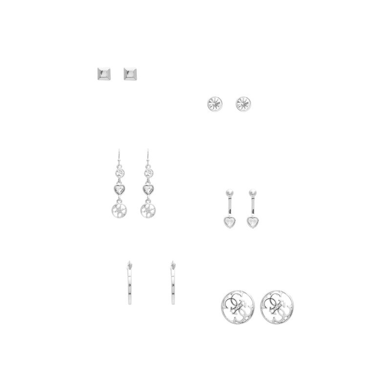 GUESS náušnice Kandence Silver-Tone Stud Earrings Set, 13594