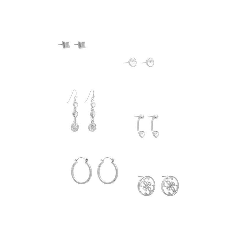 GUESS náušnice Kandence Silver-Tone Stud Earrings Set, 13594