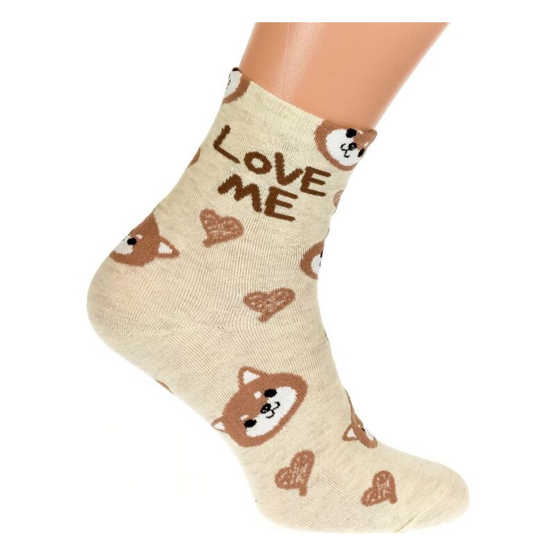 AURA.VIA Béžové ponožky LOVE ME 20923706