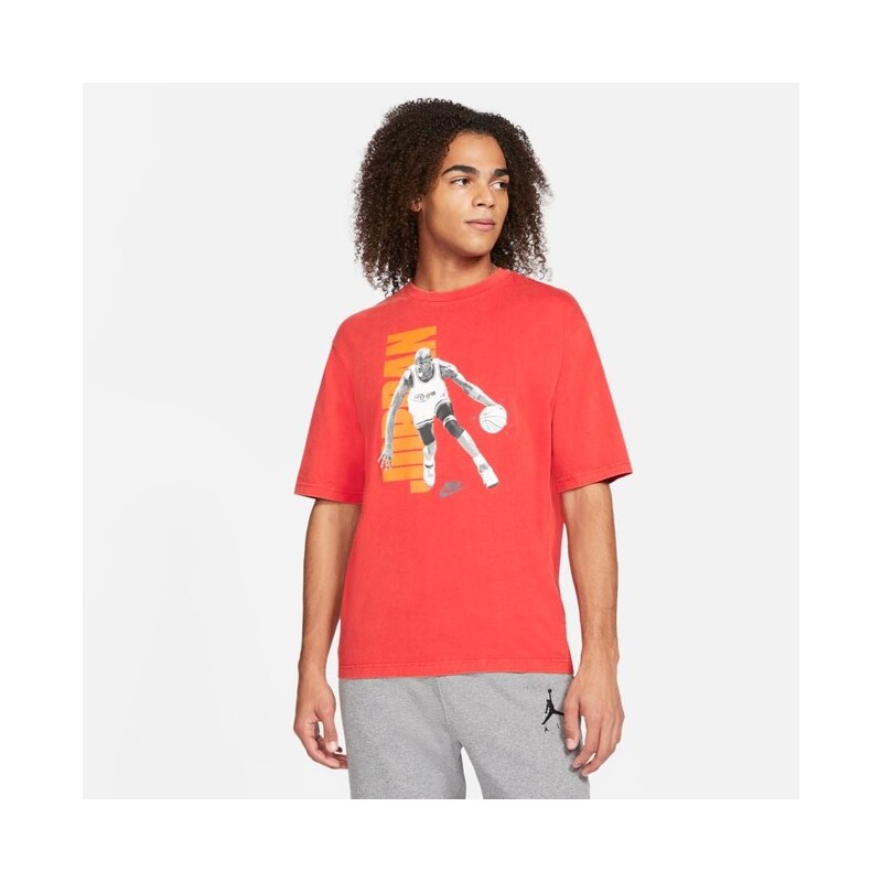 Nike M J Vintage Washed Crossover Tee - Pánske - Tričko Nike - Červené 66355552