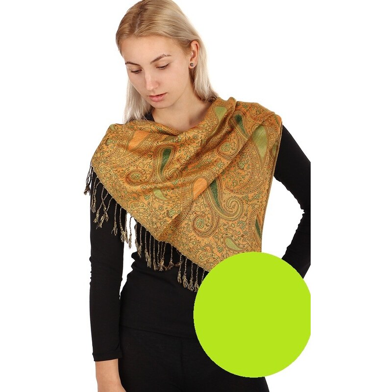 Glara Viacfarebný maxi šál so vzorom 20999497