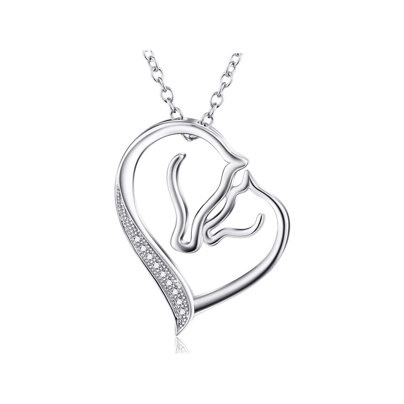 Olivie Dva koníci v srdiečku - strieborný náhrdelník 4693 21224253