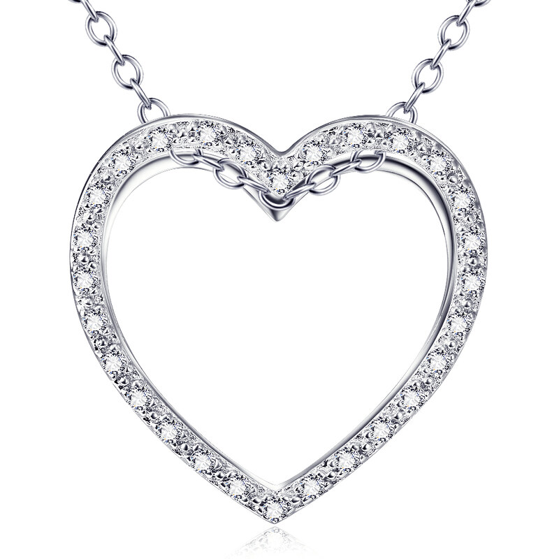 Olivie Strieborný náhrdelník SRDCE so zirkónmi 4694 21224254