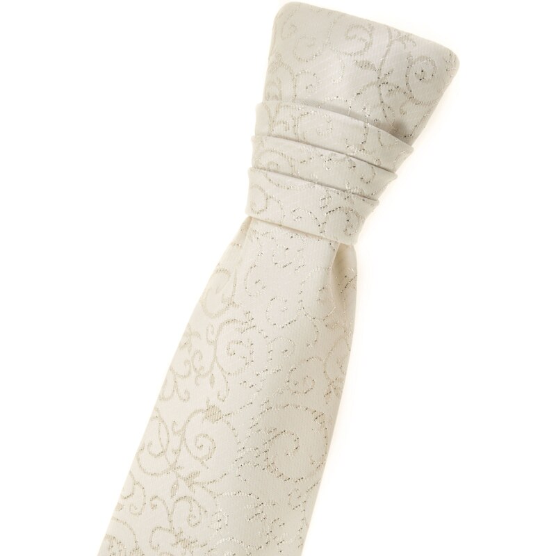 Chlapčenská francúzska kravata smotanová so vzorom Avantgard 579-9348