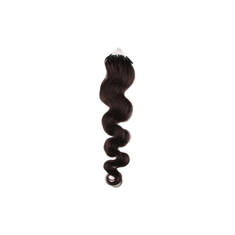 Clipinhair Vlasy pre metódu Micro Ring / Easy Loop / Easy Ring 60cm vlnité - prírodné čierne 1 prameň 0,7 gramov