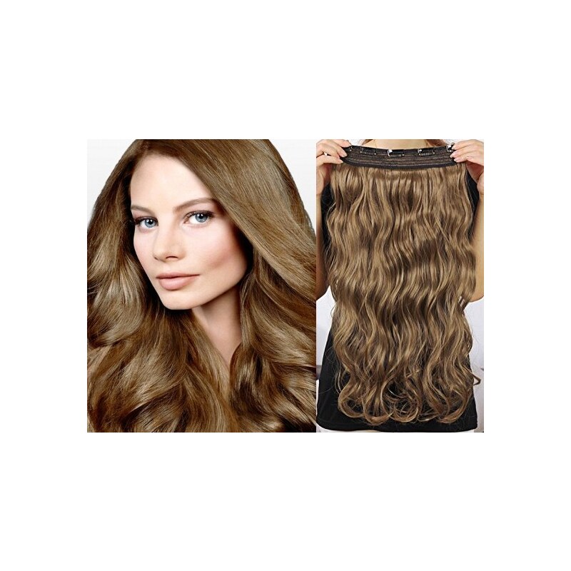 Clipinhair Clip in REMY vlasový pás 63cm vlnitý - svetlé hnedá 21057068