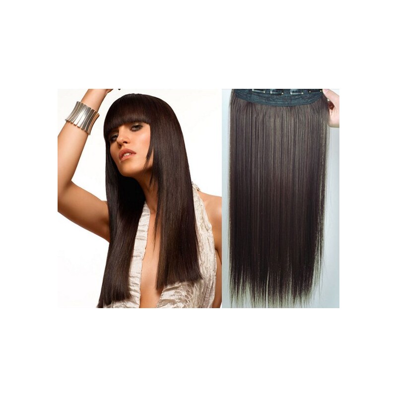 Clipinhair Clip in REMY vlasový pás 43cm rovný - tmavo hnedá 21057134