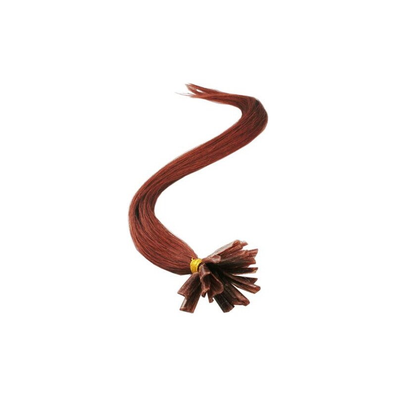 Clipinhair Vlasy európskeho typu na predlžovanie keratínom 50cm - medená 1 prameň 0,7 gramov