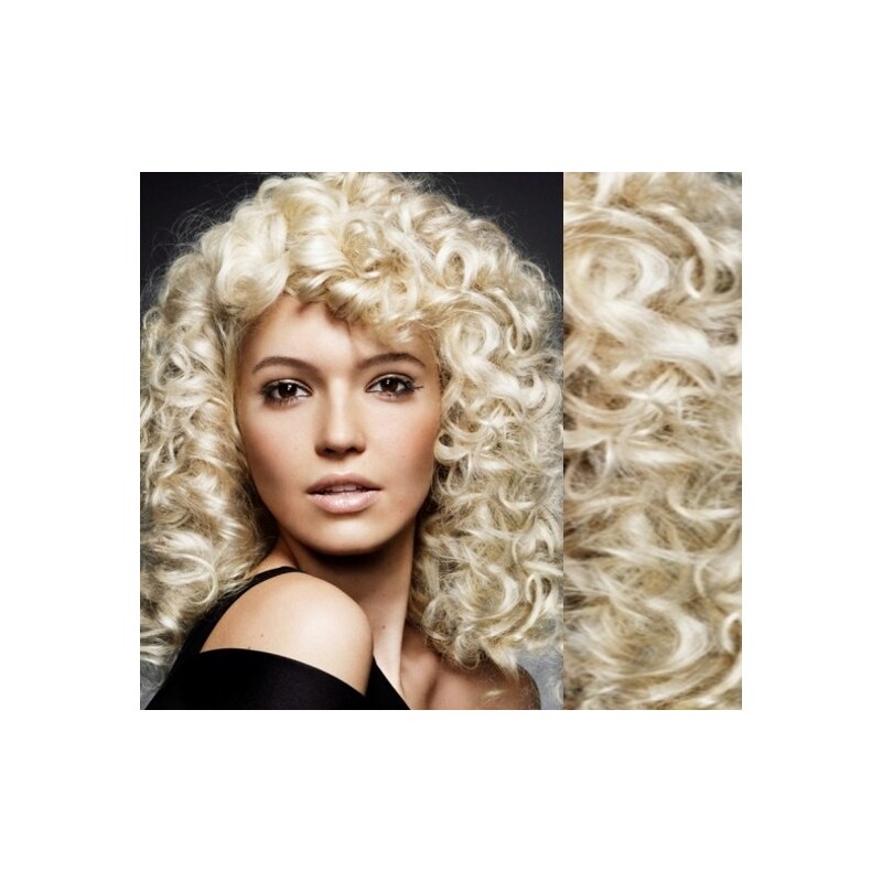 Clipinhair Clip in kučeravé vlasy 100% ľudské REMY 53 cm - platina 21057333