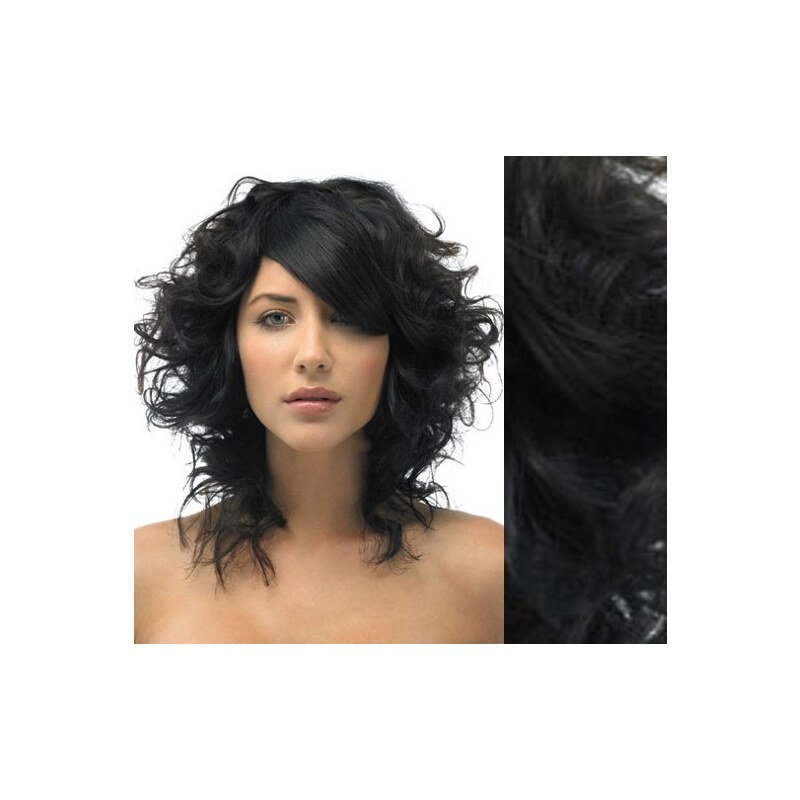 Clipinhair Clip in kučeravé vlasy 100% ľudské REMY 53cm - čierna 21057339