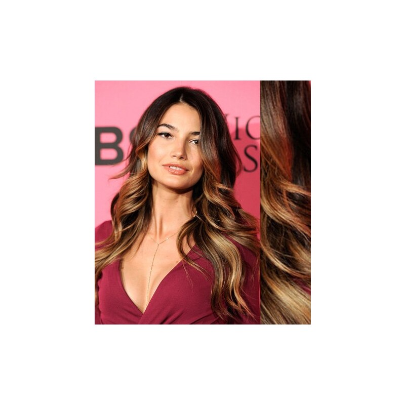 Clipinhair Clip in vlnité vlasy pravé ľudské REMY 53 cm - tmavý melír 21057343