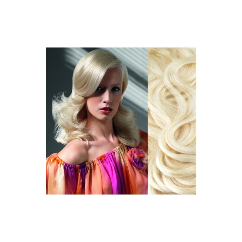 Clipinhair Clip in vlnité vlasy pravé ľudské REMY 53 cm - platina 21057344