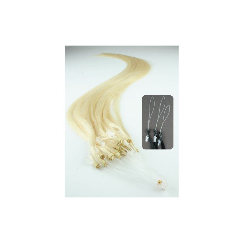 Clipinhair Vlasy pre metódu Micro Ring / Easy Loop / Easy Ring / Micro Loop 40cm - najsvetlejšia blond 1 prameň 0,5 gramov