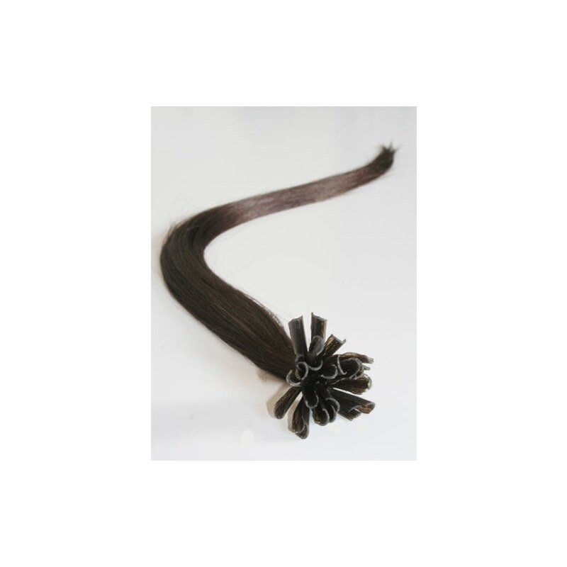 Clipinhair Vlasy európskeho typu na predlžovanie keratínom 40cm - tmavo hnedé 1 prameň 0,5 gramov