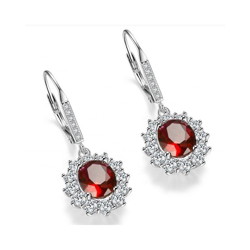 Olivie Rubínové strieborné náušnice 4733 21224293