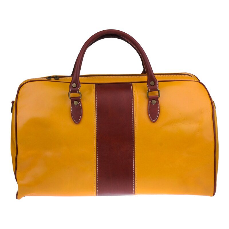 Kožená cestovná taška Galba Gialla Marrone žltá NovaKabelka.sk 56646069