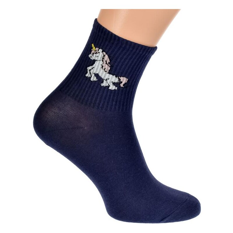 AURA.VIA Tmavo-modré ponožky PONY 21201851