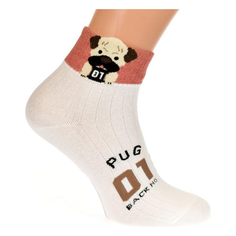 AURA.VIA Biele ponožky PUG 21201857