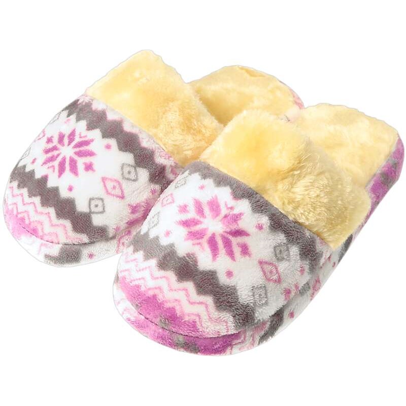 Dámske šľapky na doma Nórsky vzor Vločka fialové 21202453