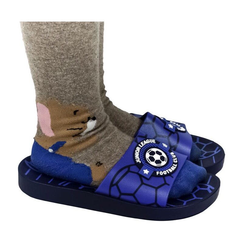 WINK Detské modré šľapky FOOTBALL 21222714
