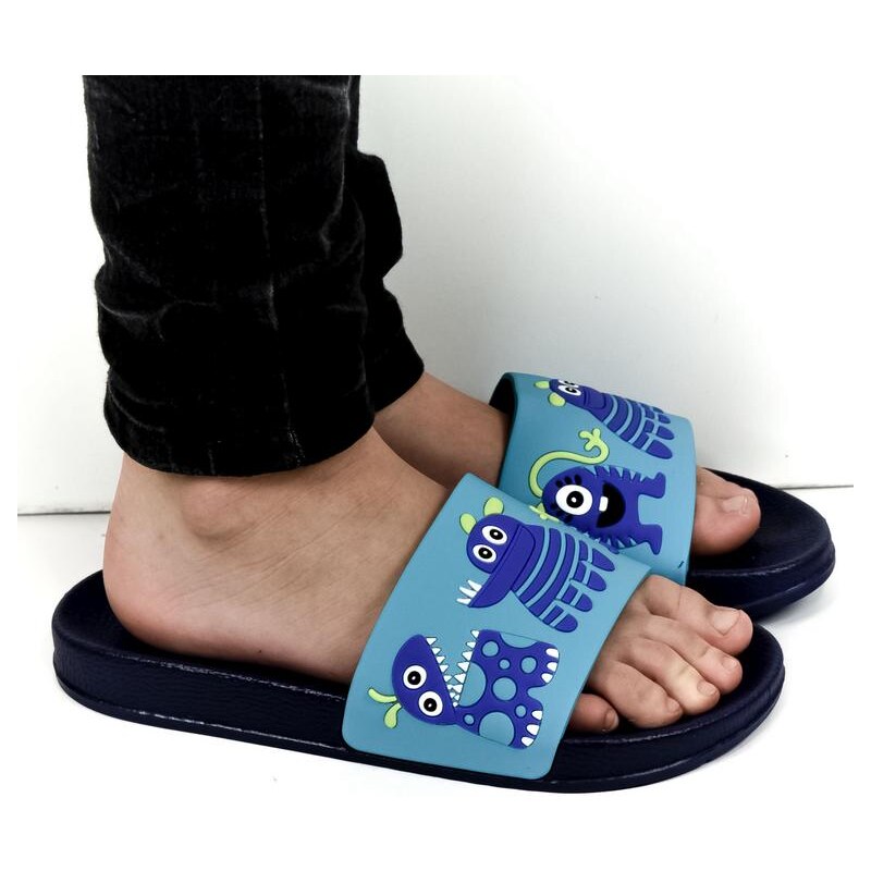 WINK Detské modré šľapky MONSTER 21222726