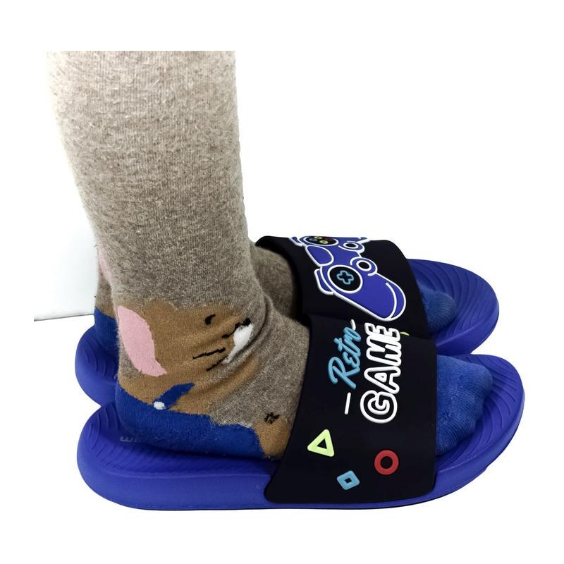 WINK Detské modré šľapky GAME 21222733